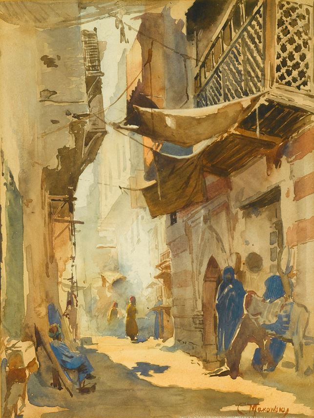 Konstantin Egorovich  Makovsky - A Study for ‘A Street Scene in Cairo’ | MasterArt